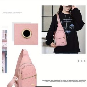 Elegant Pink Quilted Crossbody Bag